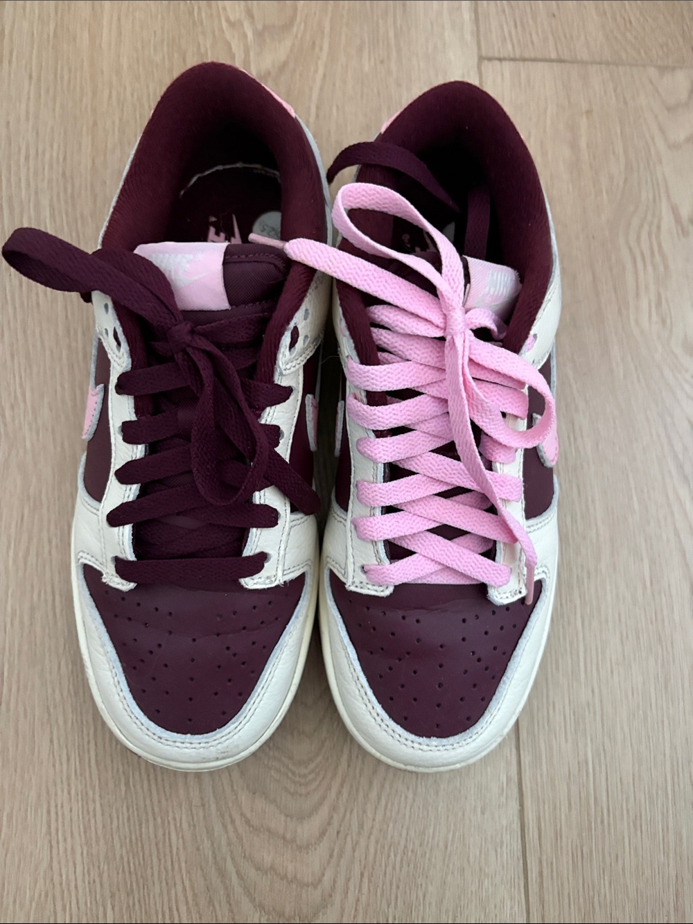 Nike Women’s Low-Top Sneakers in Burgundy and Pink Valentine’s Day